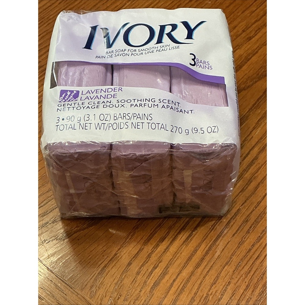 Ivory Lavender Bar Soap for Smooth Skin/ 3.1 oz per bar  sealed 3 pack gentle - Picture 7 of 7